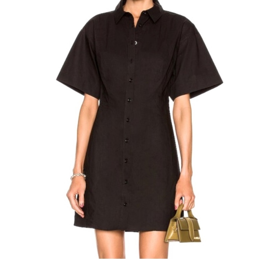 Black Button-Up Shirt Dress
